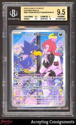2025 Pokemon TCG Scarlet & Violet Destined Rivals #200 Rocket's Murkrow BGS 9.5 - Image 1