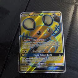 Pokemon TCG Dedenne GX Full Art Holo Card 195/214 Unbroken Bonds - Image 1