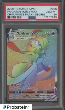 2020 Pokemon SWSH Champion's Path Secret #076 Gardevoir Vmax PSA 10 - Image 1