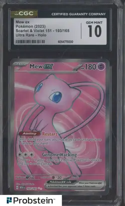 2023 Pokemon Scarlet Violet 151 3193/165 Mew Ex Holo CGC 10 GEM MINT - Image 1