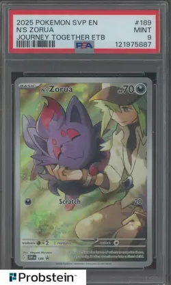 2025 Pokemon SVP En Journey Together ETB #189 N's Zorua PSA 9 MINT - Image 1