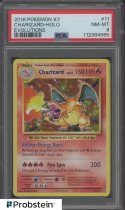 2016 Pokemon XY Evolutions #11 Charizard Holo PSA 8 NM-MT - Image 1
