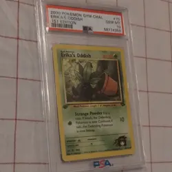 Gym Challenge Erika's Oddish 1st Edition PSA 10 70/132 Pokemon - Image 1