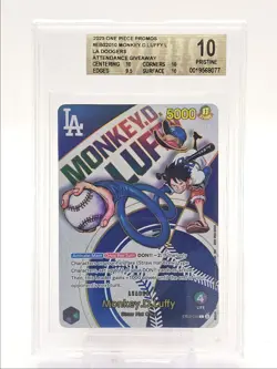 MONKEY D. LUFFY 2025 ONE PIECE LA DODGERS LEADER A #EB02-010 BGS 10 Q6095 - Image 1