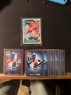 Red Bull X One Piece Card Game Double Don!! Monkey D Luffy Promo + Foil Don Set - Image 1