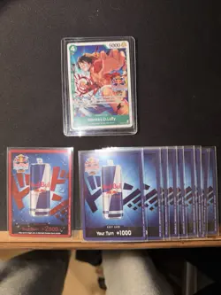 Red Bull X One Piece Card Game Double Don!! Monkey D Luffy Promo + Foil Don Set - Image 2