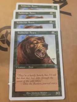 4x Balduvian Bears Deckmasters Garfield vs Finkel MTG Magic LP/NM Playset x 4 - Image 1