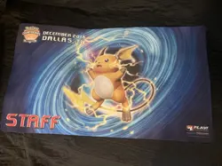 Pokemon 2016 Play! Dallas Regional Championships Raichu Evolutions Playmat STAFF - Image 1