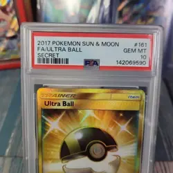 Pokemon TCG Ultra Ball 161/149 Sun & Moon SM Base Set Secret Rare PSA 10 - Image 2