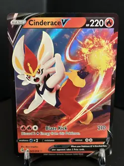 Pokemon TCG Cinderace V Fusion Strike 043/264 Holo Ultra Rare - Image 1