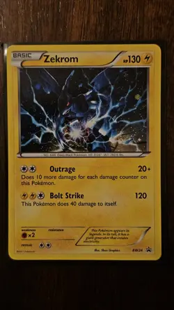 Pokemon TCG Zekrom BW24 Black & White Promo Holo Basic Dragon 130 HP 2011 - Image 1