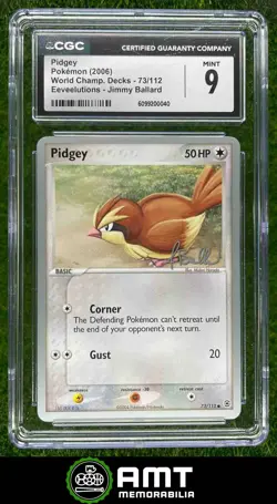 Pidgey CGC 9 2006 Pokemon World Champion Decks Eeveelutions Jimmy Ballard 040 - Image 1