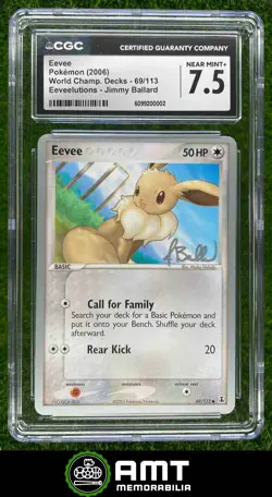 Eevee CGC 7.5 2006 Pokemon World Champions Decks Eeveelutions Jimmy Ballard 002 - Image 1
