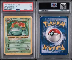 1999 POKEMON GAME SHADOWLESS #15 VENUSAUR-HOLO PSA 1 Poor - Image 1