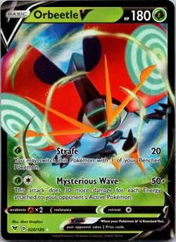 Orbeetle V 020/185 SWSH04: Vivid Voltage NM Pokemon TCG - Image 1