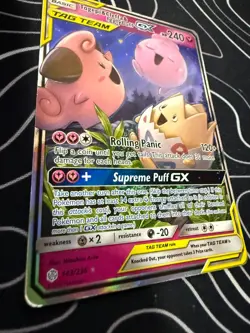 Pokemon TCG Togepi & Cleffa & Igglybuff GX 143/236 Ultra Rare Holo Sm-Cosmic - Image 2