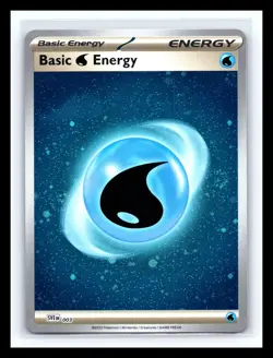 💥 Pokemon TCG Basic Water Energy Cosmos Holo SVE 003 Pokemon 151 w/ 3 Swirls 🌀 - Image 1