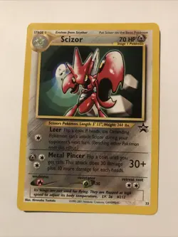 Scizor Black Star Promo 33 Near Mint Pokemon NM Vintage WOTC Wizards - Image 1