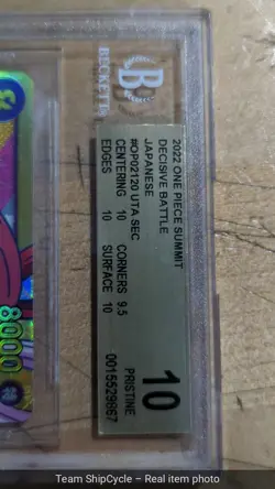 2022 ONE PIECE JAPANESE DECISIVE BATTLE UTA SECRET OP02120 BGS 10 PRISTI G2U - Image 4