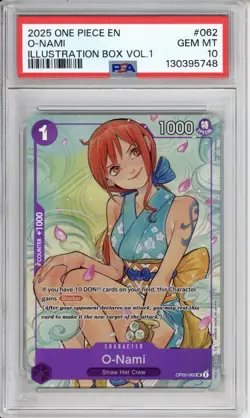 PSA 10 O-Nami One Piece Illustration Box Vol.1 Promo Alt Art Holo OP05-062 - Image 1