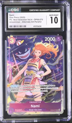 2025 ONE PIECE CCG ALT ART NAMI BEST SELECTION OP09-070 CGC 10 - Image 1