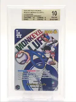 MONKEY D. LUFFY 2025 ONE PIECE LA DODGERS LEADER B #EB02-010 BGS 10 Q6095 - Image 1