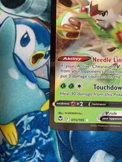 C1018 POKEMON TCG CHESNAUGHT V NM-LP CARD HOLO #015 SILVER TEMPEST RARE - Image 4