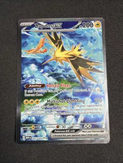 Pokemon Zapdos ex 202/165 Holo Full Art MEW EX Card Ancient Bird 2023 - Image 1
