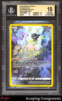 2023 Pokemon Sword and Shield Crown Zenith Galarian Gallery #GG10 Mew BGS 10 - Image 1