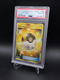 PSA 10 2017 POKEMON SUN & MOON #161 FA/ULTRA BALL SECRET - Image 1
