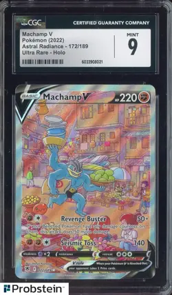 2022 Pokemon Astral Radiance Ultra Rare #172 Machamp V CGC 9 MINT - Image 1