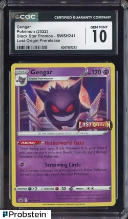 2022 Pokemon BSP Lost Origin Pre-Release #SWSH241 Gengar CGC 10 - Image 1
