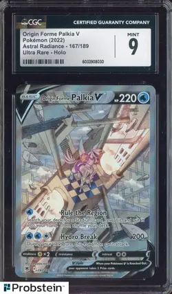 2022 Pokemon Astral Radiance Ultra Rare #167 Origin Forme Palkia V CGC 9 MINT - Image 1