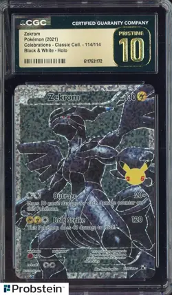 2021 Pokemon Celebrations Classic Black & White #114 Zekrom CGC 10 PRISTINE - Image 1