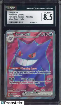 2024 Pokemon Temporal Forces Ultra Rare #193 Gengar ex CGC 8.5 NM-MT+ - Image 1