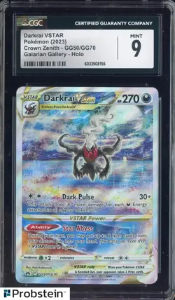 2023 Pokemon Crown Zenith Galarian Gallery #GG50 Darkrai VSTAR CGC 9 MINT - Image 1