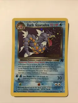 Dark Gyarados 8/82 Holo Team Rocket Prerelease Promo Pokemon Card - NM - Image 1