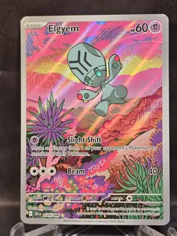 Pokemon TCG Elgyem Card Illustration Rare Sv: Black Bolt 120/086 NM Condition - Image 1