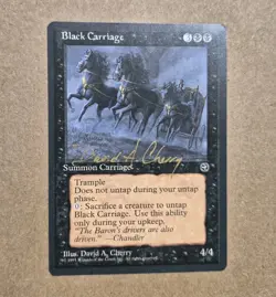 Unplaued Signed NM Black Carriage Homelands Magic MTG David A Cherry Edh Cube - Image 1