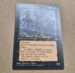 Unplaued Signed NM Black Carriage Homelands Magic MTG David A Cherry Edh Cube - Image 2