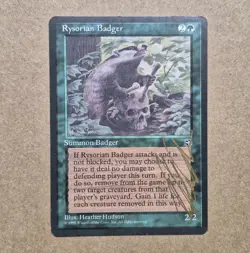 Gold Signed Unplayed Rysorian Badger NM Homelands Magic MTG HEATHER HUDSON EDH - Image 1