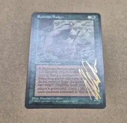 Gold Signed Unplayed Rysorian Badger NM Homelands Magic MTG HEATHER HUDSON EDH - Image 2