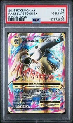 2016 POKEMON XY EVOLUTIONS #102 FA/M BLASTOISE EX EVOLUTIONS PSA 10 - Image 1