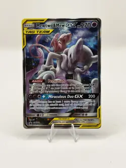 Mewtwo & Mew GX SM191 Holo | Lightly Played | Damage Noted | Pokemon TCG - Image 1