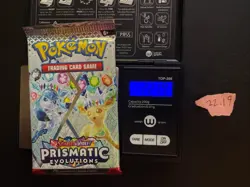 GOD PACKU 22.19g VERY HEAVY Prismatic Evolutions Pokemon Sealed Booster Pack New - Image 1