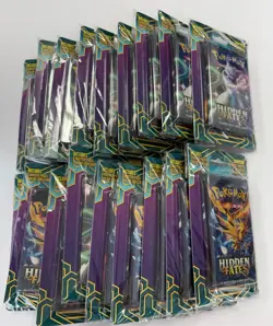 Lot of (18) Pokemon Hidden Fates 2-Pack Blister Mewtwo & Legendary Birds - Image 1