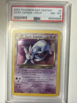 Pokemon PSA 8 Dark Espeon 4/105 Neo Destiny Holo - Image 1