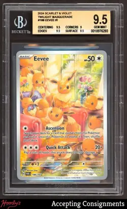 2024 Pokemon TCG Scarlet & Violet Twilight Masquerade #188 Eevee IR BGS 9.5 - Image 1