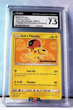 2017 Pokemon BSP I Choose You! Purchase Campaign #SM110 Ash's Pikachu CGC 7.5 - Image 1