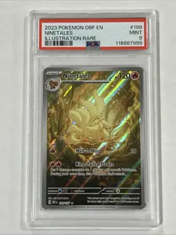 Ninetales 199/197 Pokemon Obsidian Flames OBF EN Illustration Rare PSA 9 - Image 1